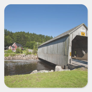 Sticker Carré Pont couvert de la rivière Irish, St. Martins, Nou