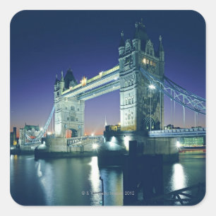 Sticker Carré Pont de tour au crépuscule