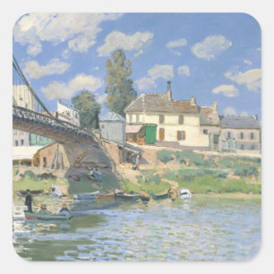 Sticker Carré Pont de Villeneu par Sisley Impressionist Paint