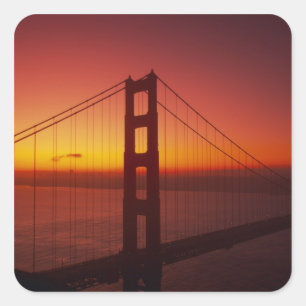 Sticker Carré Pont du Golden Gate, San Francisco, Californie, 9