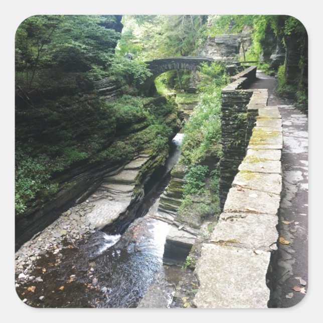 Sticker Carré pont du parc national robert h. treman (Devant)