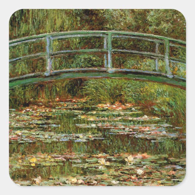 Sticker Carré Pont français de Monet Giverney (Devant)
