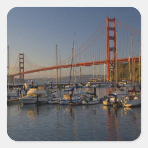 Sticker Carré Pont Golden Gate et San Francisco 4