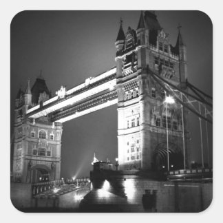 Sticker Carré Pont Tour de Londres noir et blanc
