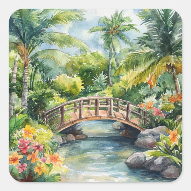 Sticker Carré Pont Tropical (Devant)