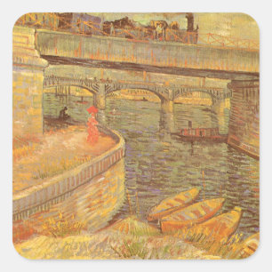 Sticker Carré Ponts sur la Seine à Asnières de Vincent van Gogh
