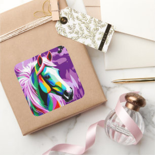 Sticker Carré Pony coloré