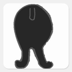 Sticker Carré poodle butt black