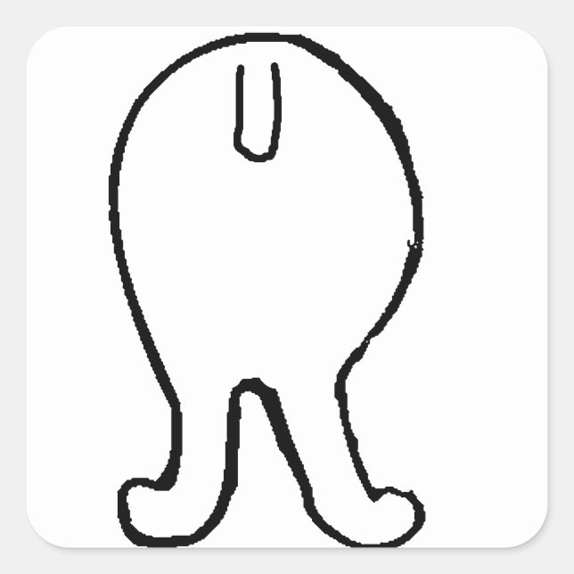 Sticker Carré poodle butt blanc (Devant)