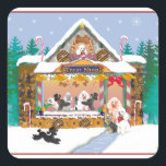 Sticker Carré Poodle Christmas Treat Shop<br><div class="desc">Boutique de cadeaux de Noël de caniche dans la maison en pain d'épices. Merveilleux goodies pour les chiens et les amis. Beaucoup de friandises,  oodles de canicules et d'autres chiens aussi. Le design est de moi. Si vous avez des questions,  contactez Greer à greerdesign@aol.com</div>