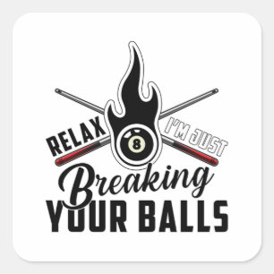 Sticker Carré Pool Billard Snooker 8 Ball Billard Drôle Cadeau