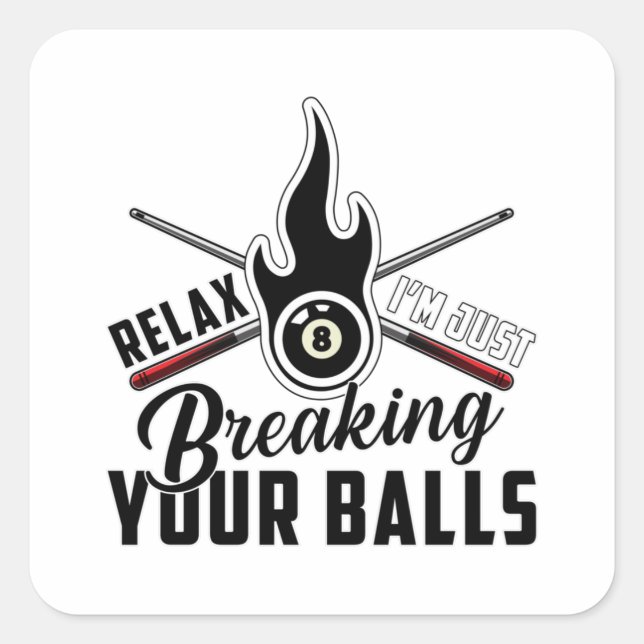 Sticker Carré Pool Billard Snooker 8 Ball Billard Drôle Cadeau (Devant)