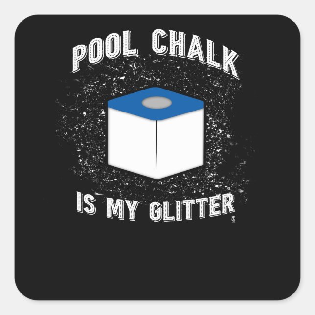 Sticker Carré Pool Chalk Est Ma Parties scintillant Pool Billard (Devant)