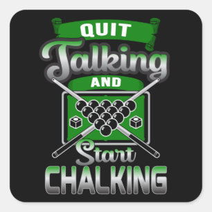 Sticker Carré Pool Snooker Billard 8 Ball Billiards Drôle Cadeau