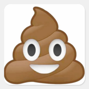 Sticker Carré Poop émoji