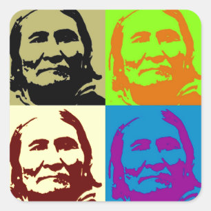 Sticker Carré Pop Art Freedom Fighter Geronimo