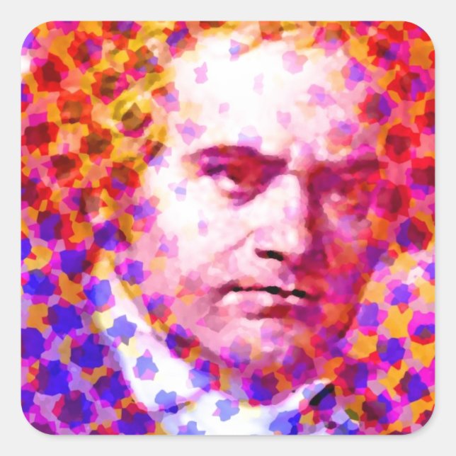 Sticker Carré Pop Beethoven (Devant)