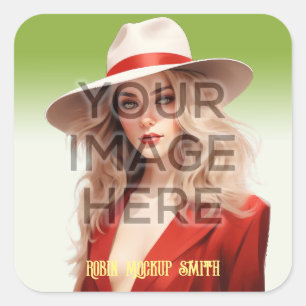 Sticker Carré Pop Culture Signable Ajouter Photo Personnalisée P