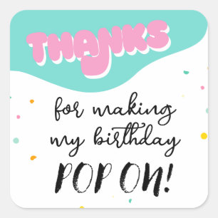 Sticker Carré Pop On Over Anniversaire