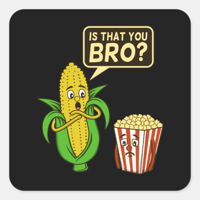 Sticker Carré Popcorn Est Que Vous Bronzez Popcorns Nourriture M (Devant)