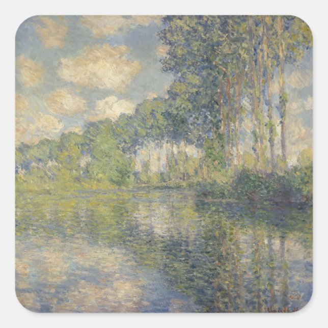 Sticker Carré Poplars sur l'Epte - Monet (Devant)