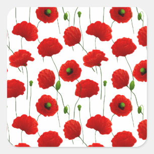 Sticker Carré Poppies