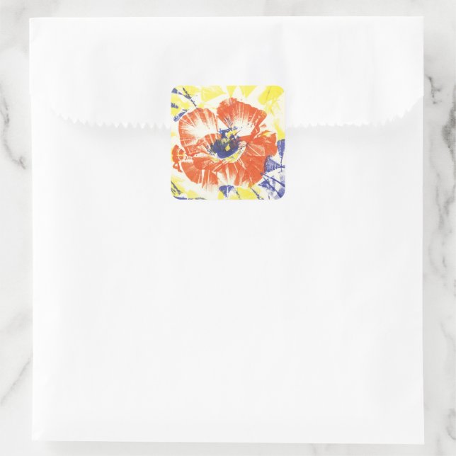 Sticker Carré Poppy Burst (Sac)