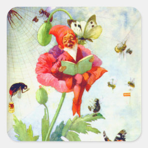 Sticker Carré Poppy Gnome