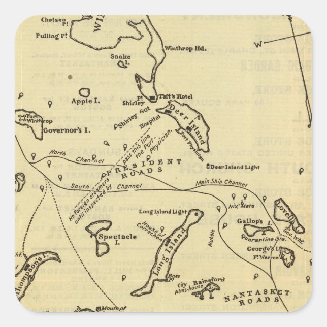 Sticker Carré Port de Boston 2 (Devant)