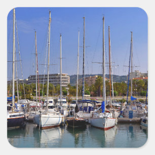 Sticker Carré Port de Cannes en France