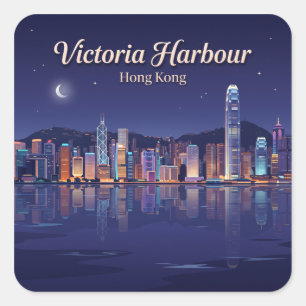 Sticker Carré Port Victoria Hong Kong