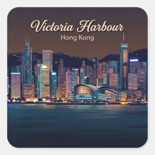Sticker Carré Port Victoria Hong Kong