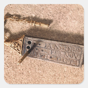 Sticker Carré Portable cadran solaire, argent et or, 10e siècle 