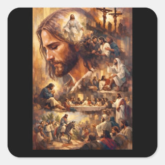 Sticker Carré Porte-clés inspirant Jésus-Christ – Religieux sacr