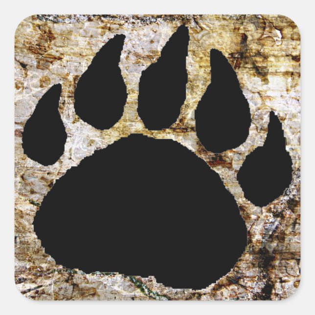 STICKER CARRÉ PORTER EMPREINTE DE PATTE (Devant)