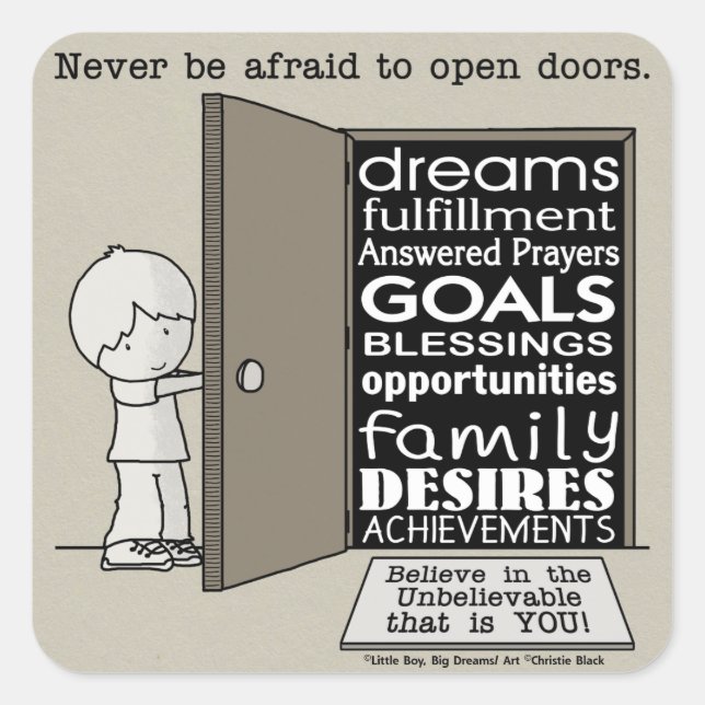 Sticker Carré Portes ouvertes (Devant)