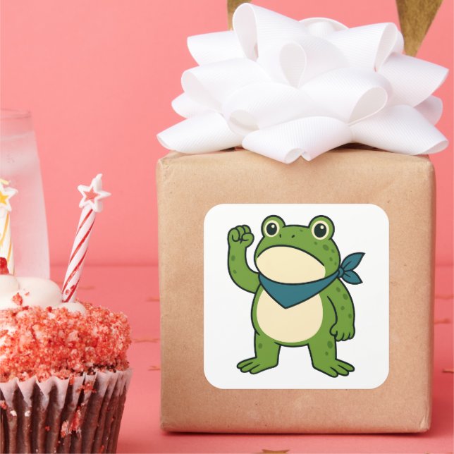 Sticker Carré Portland Frog Protest (Fête)