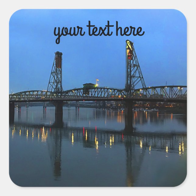 Sticker Carré Portland Hawthorne Bridge #2 (Devant)