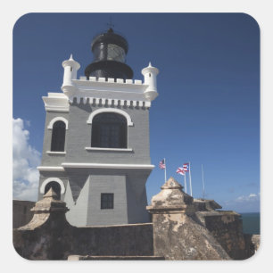 Sticker Carré Porto Rico, San Juan, Vieux San Juan, El Morro