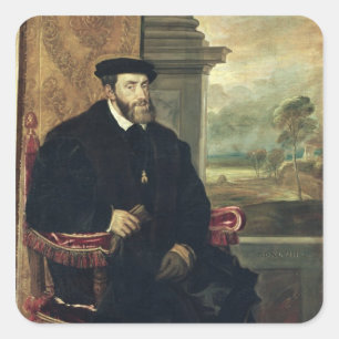 Sticker Carré Portrait assis de l'empereur Charles V 1548