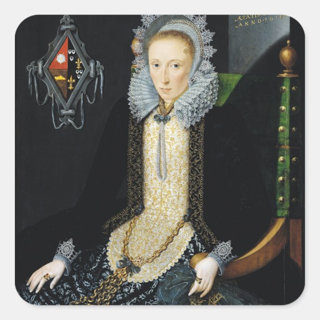 Sticker Carré Portrait d'Adriana van Nesse, 1611 (Devant)