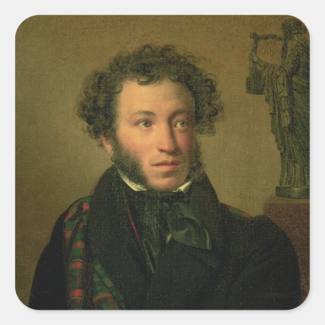 Sticker Carré Portrait d'Alexandre Pouchkine, 1827 (Devant)