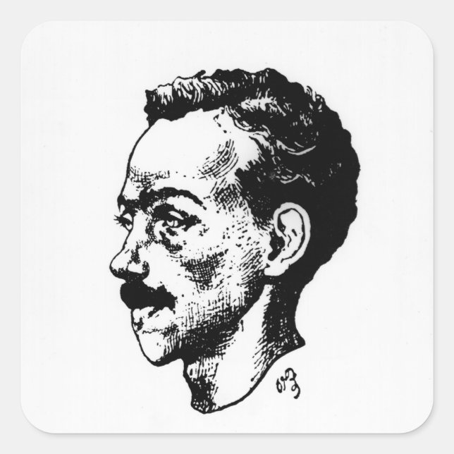 Sticker Carré Portrait d'Arthur Rimbaud (Devant)