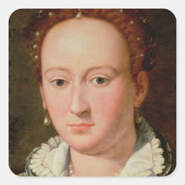 Sticker Carré Portrait de Bianca Cappello, c.1580 (huile sur cui (Devant)