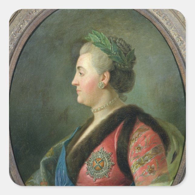 Sticker Carré Portrait de Catherine II de Russie (Devant)