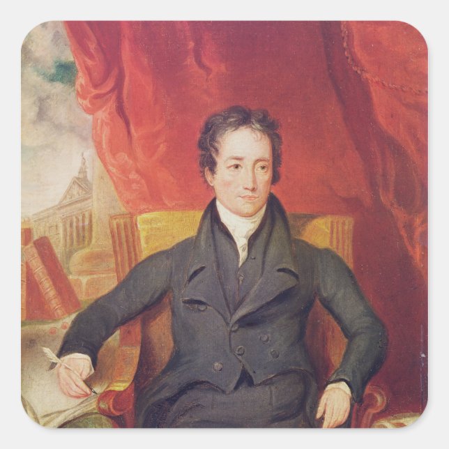 Sticker Carré Portrait de Charles Lamb 1826 (Devant)