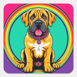 Sticker Carré Portrait de chien majestueux et vibrant