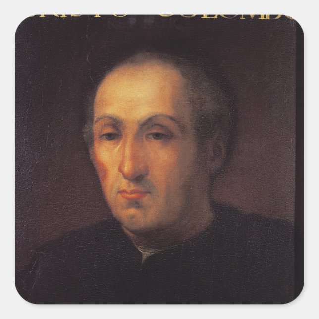 Sticker Carré Portrait de Christophe Colomb (Devant)