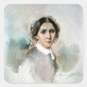 Sticker Carré Portrait de Clara Schumann 1853