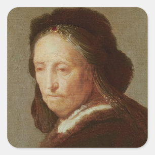Sticker Carré Portrait de dame âgée, c.1600-1700